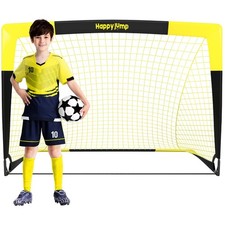 But de Football PopUp Pliable –120 x 90 cm, 1 But, Noir Jaune | Structure Rés...