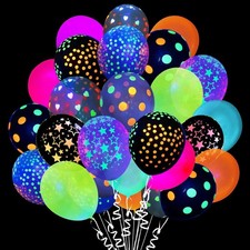 Ballon Fluorescent, 50 Pièces Ballons Néon, Ballon Fluo en Latex, Décoration de